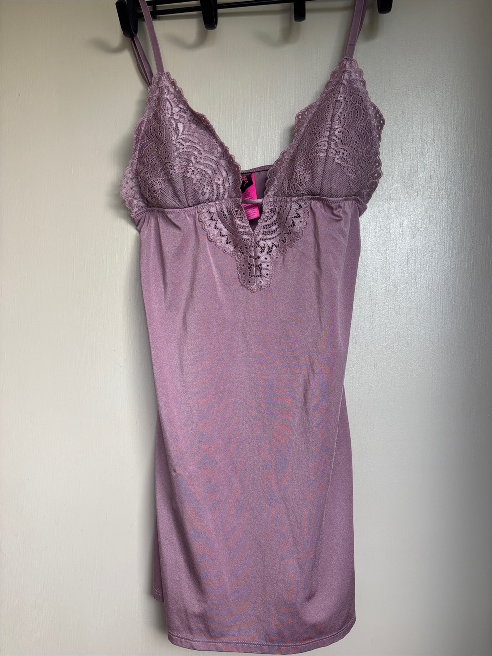 La SENZA Lace-Trim Slip Chemise in Mauve